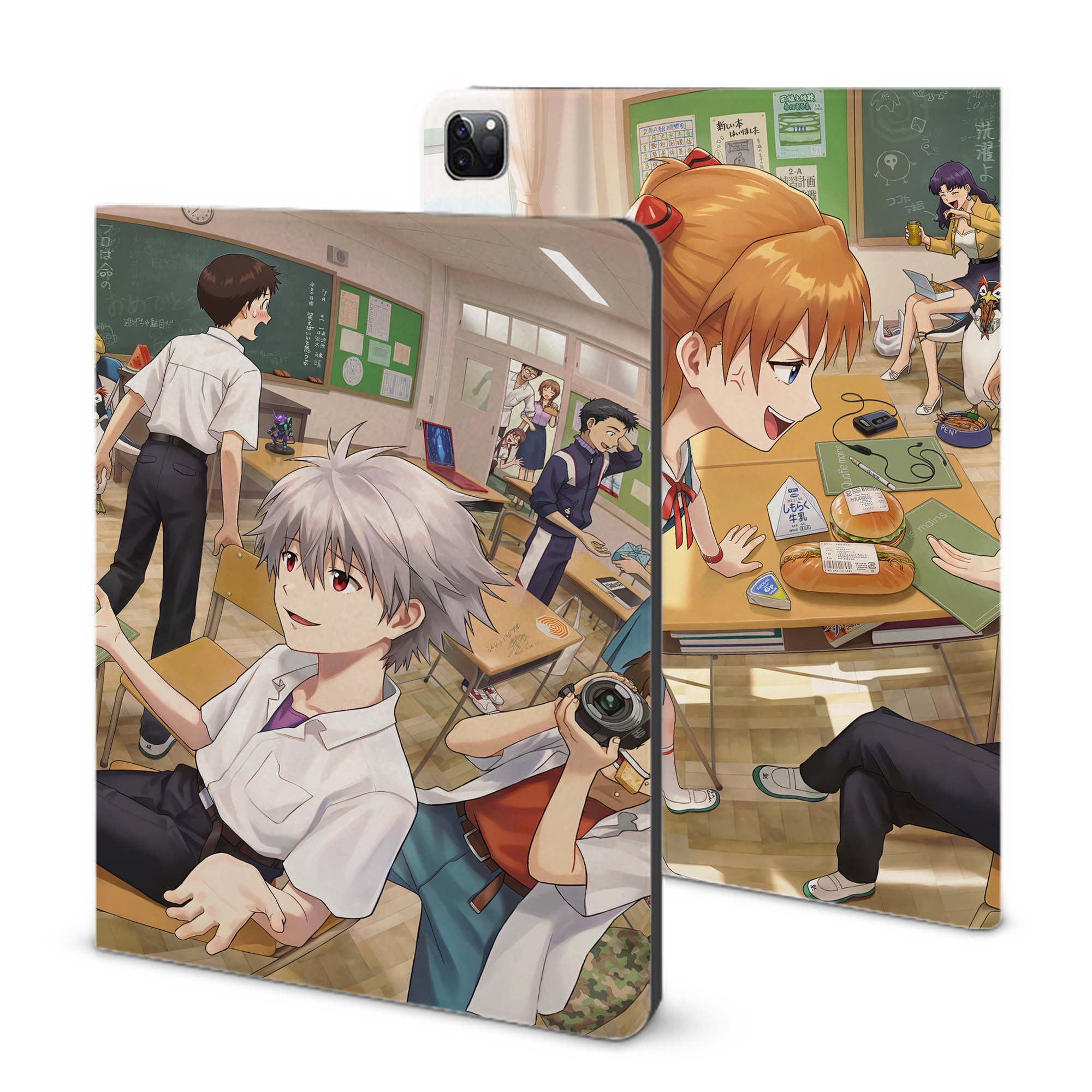 （画像用） EVA 新世紀エヴァンゲリオン IPad ケース ブック型 PUレザー TPU 耐衝撃 軽量 薄型 ペン収納なし 全面保護 IPad 各モデル対応